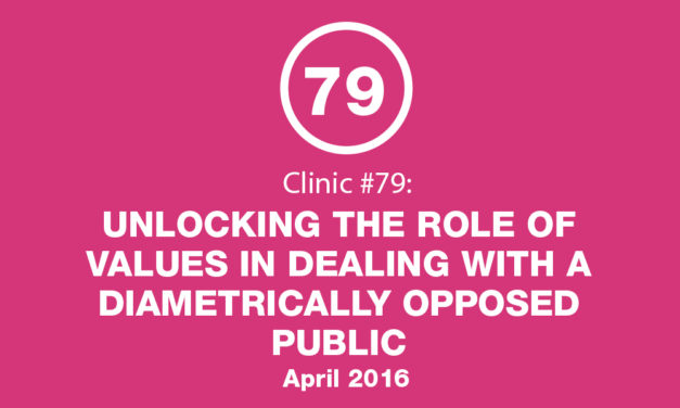 Clinic #79: Unlocking the Role of Values in Dealing with a Diametrically Opposed Public